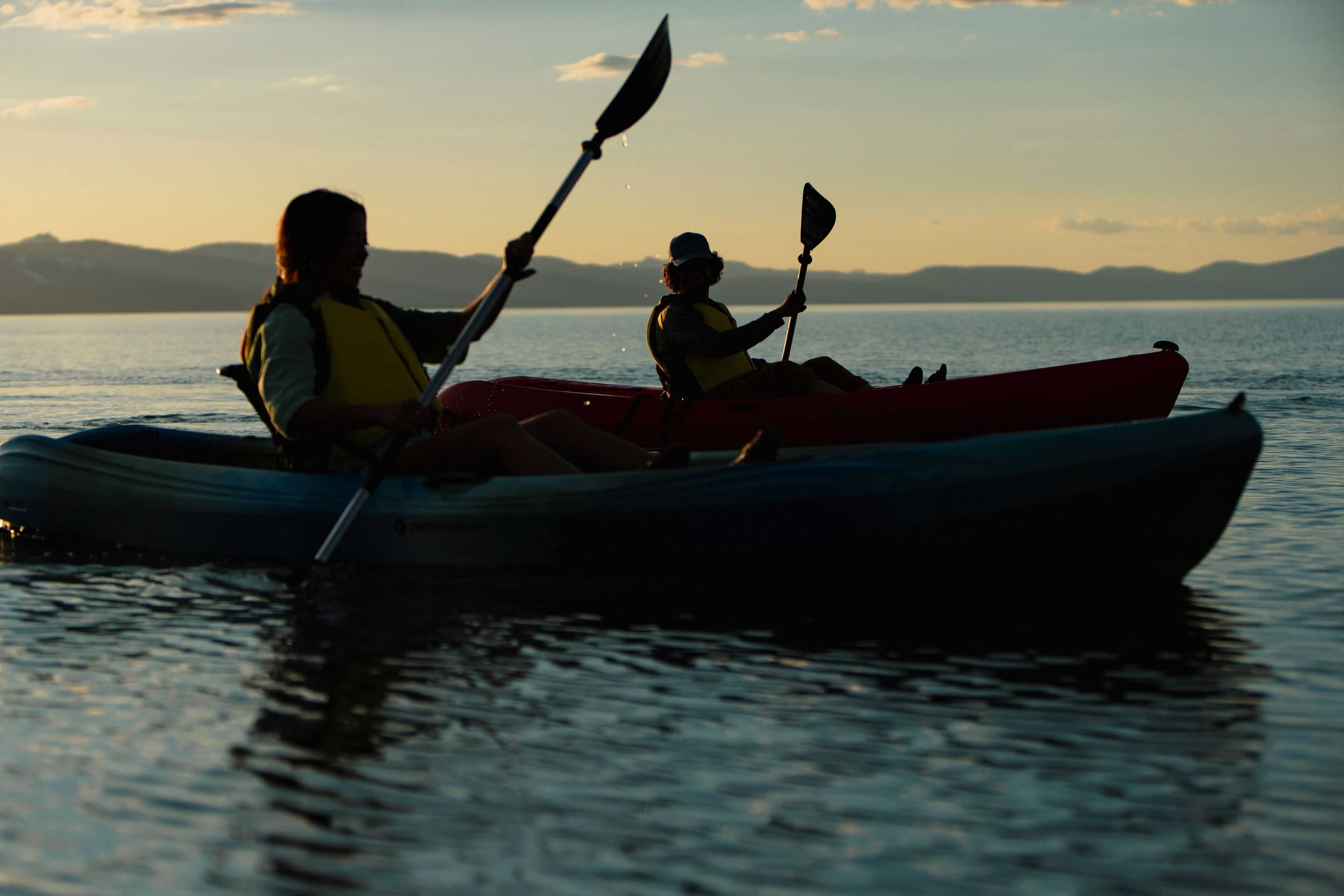 kayaking on Lake Tahoe
